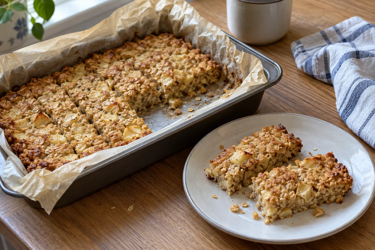 Soft apple & oat slices