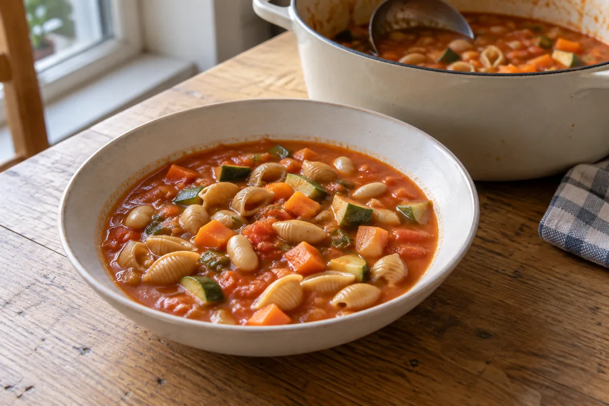 Mild bean & pasta minestrone